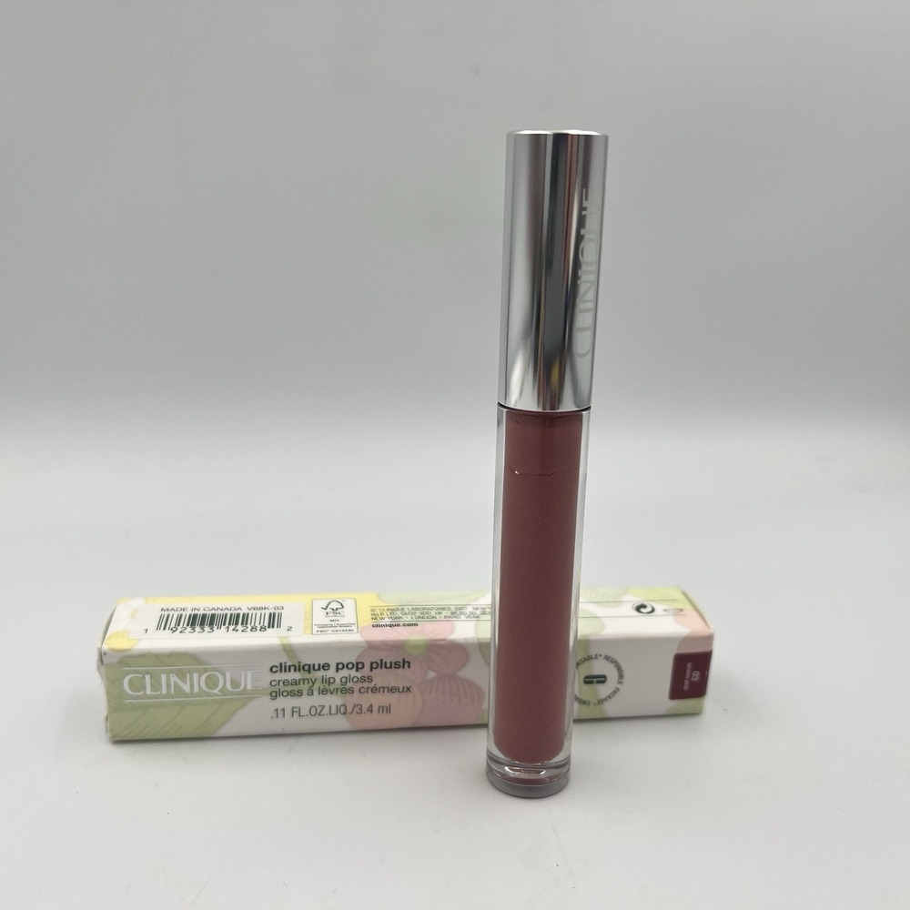 NEW! Clinique Pop Plush Creamy Lip Gloss  03 Brulee   0.11 oz Full Size